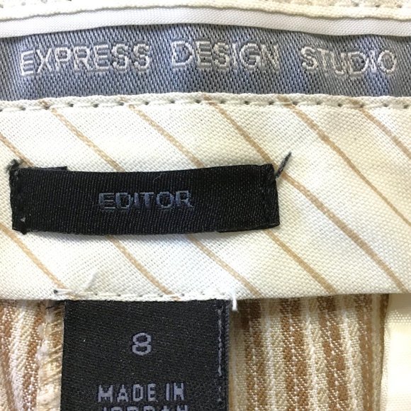 EXPRESS DESIGN STUDIO "City Editor" Striped Bermuda Shorts SIZE 8 - Picture 11 of 11